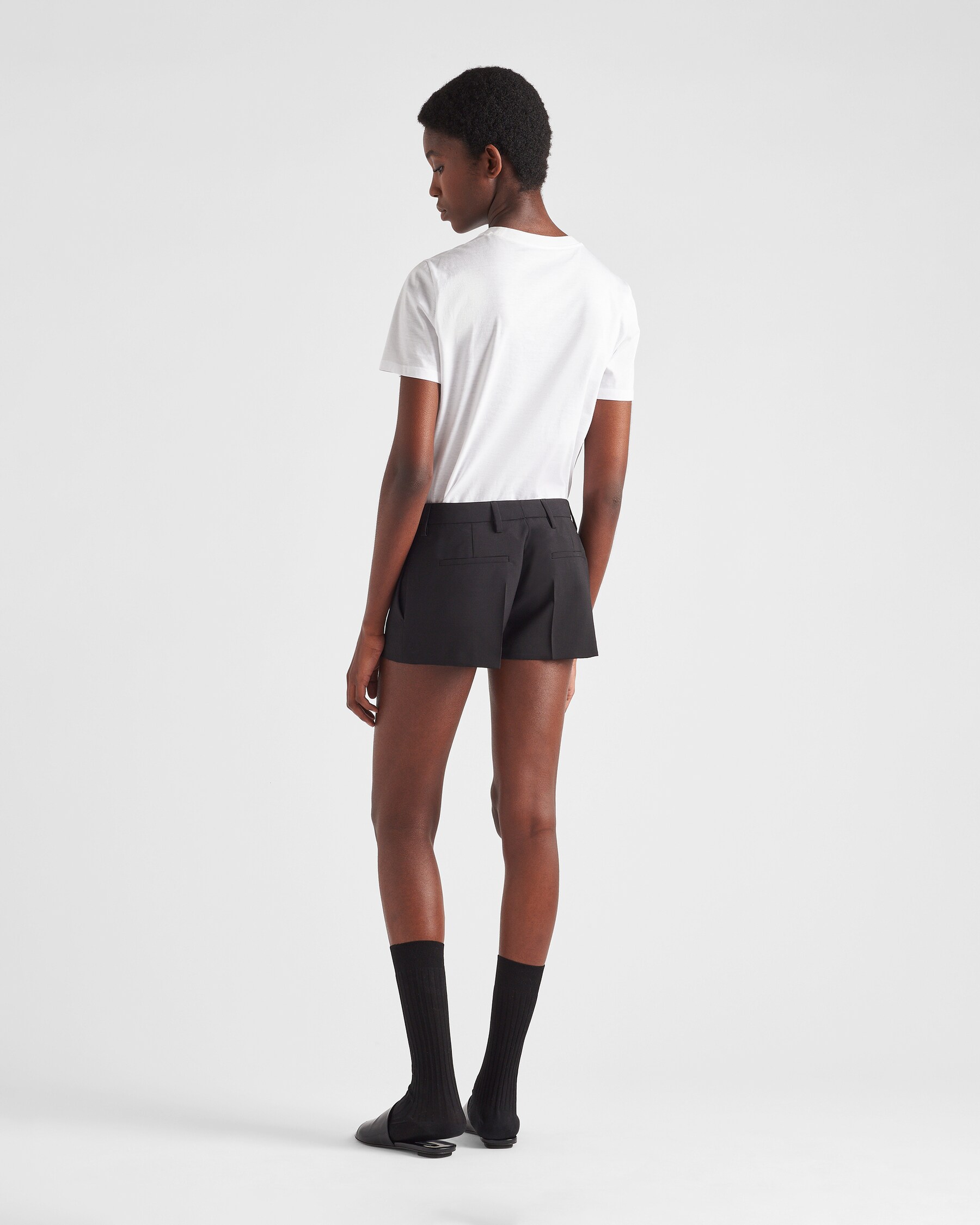 Prada 25 Short Light Brown Cotton