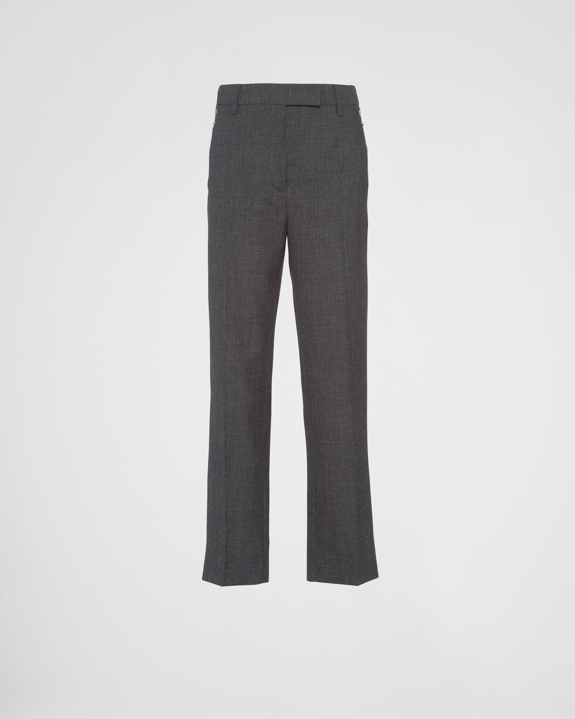 Prada Women Melange Graphite Wool Pant main image 1