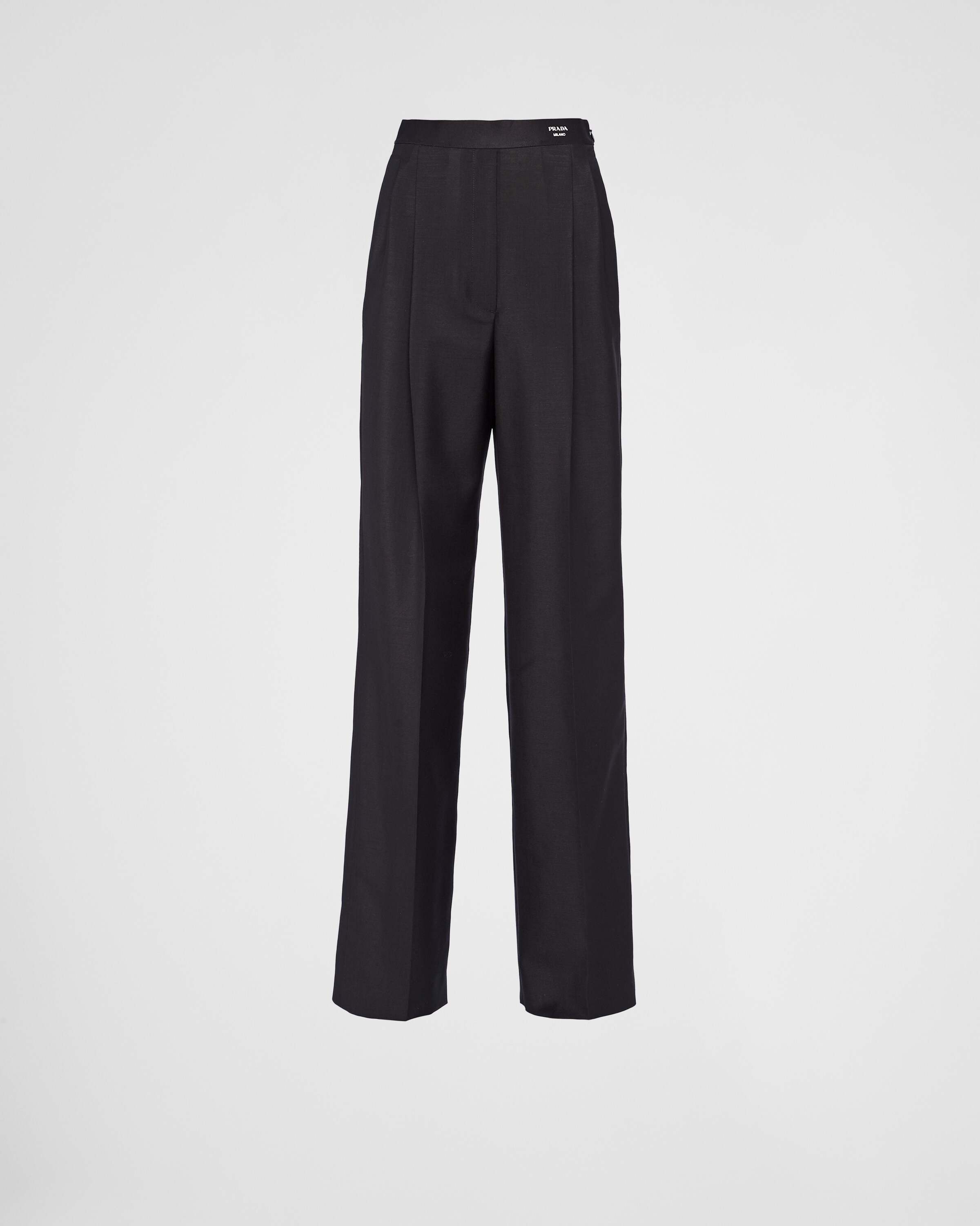 Shop Prada Kid Mohair Pants In Black