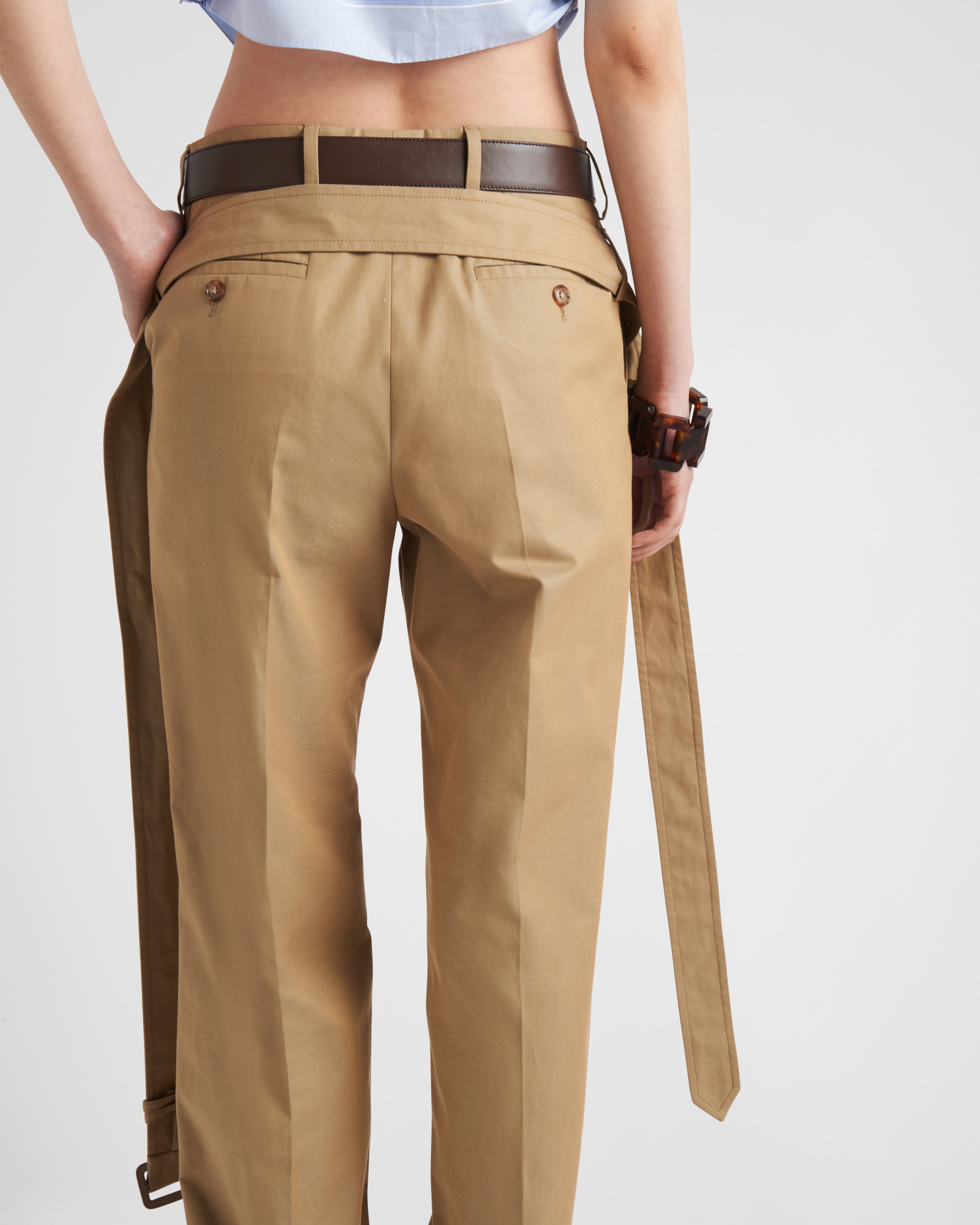 Shop Prada Cotton Twill Pants In Cord