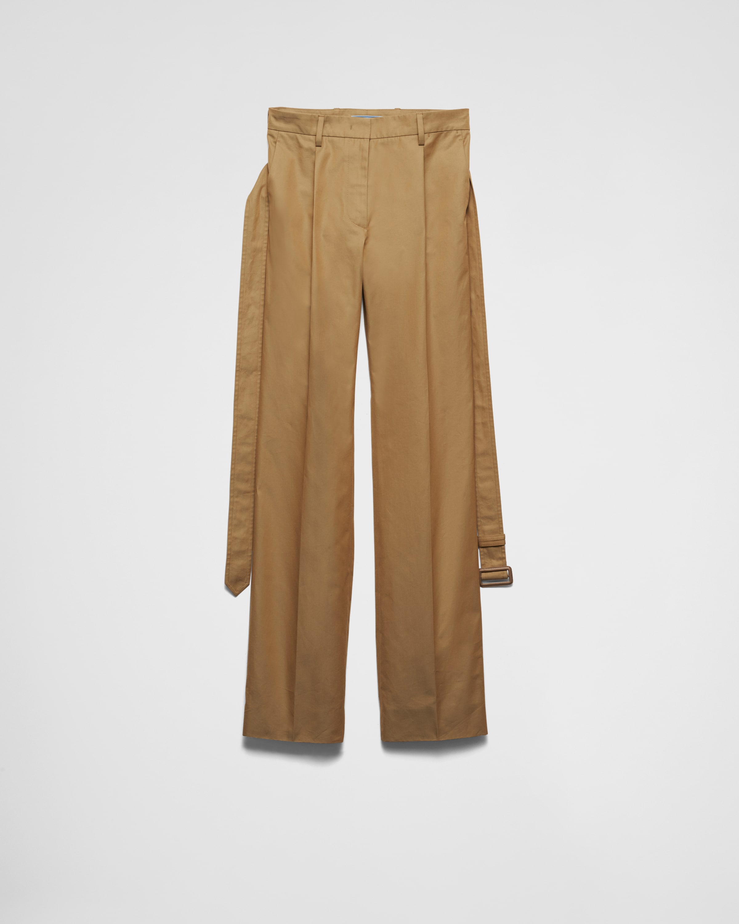 Prada Cotton Twill Pants In Beige Khaki