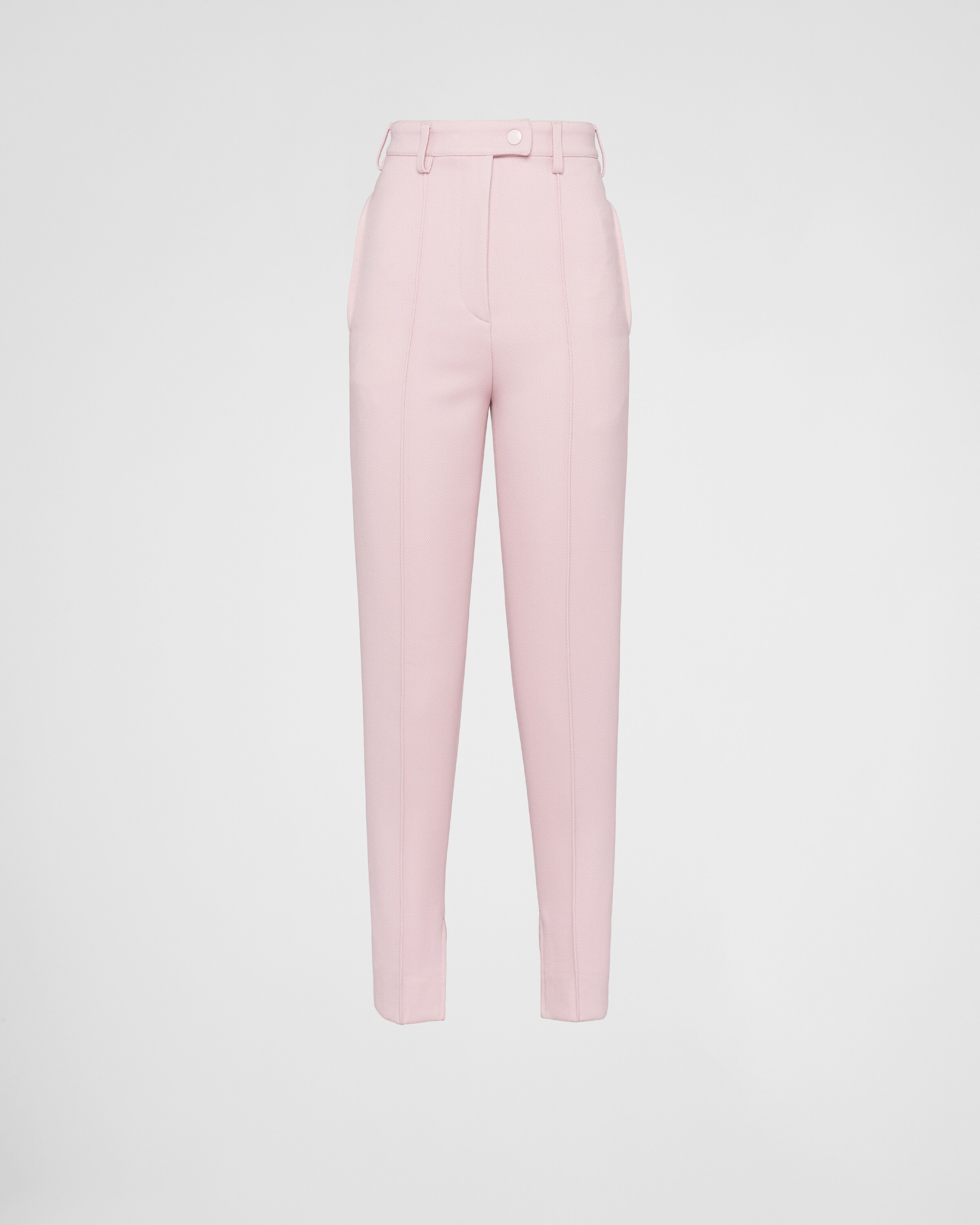 Prada High-waisted Tapered Trousers In Alabaster Pink