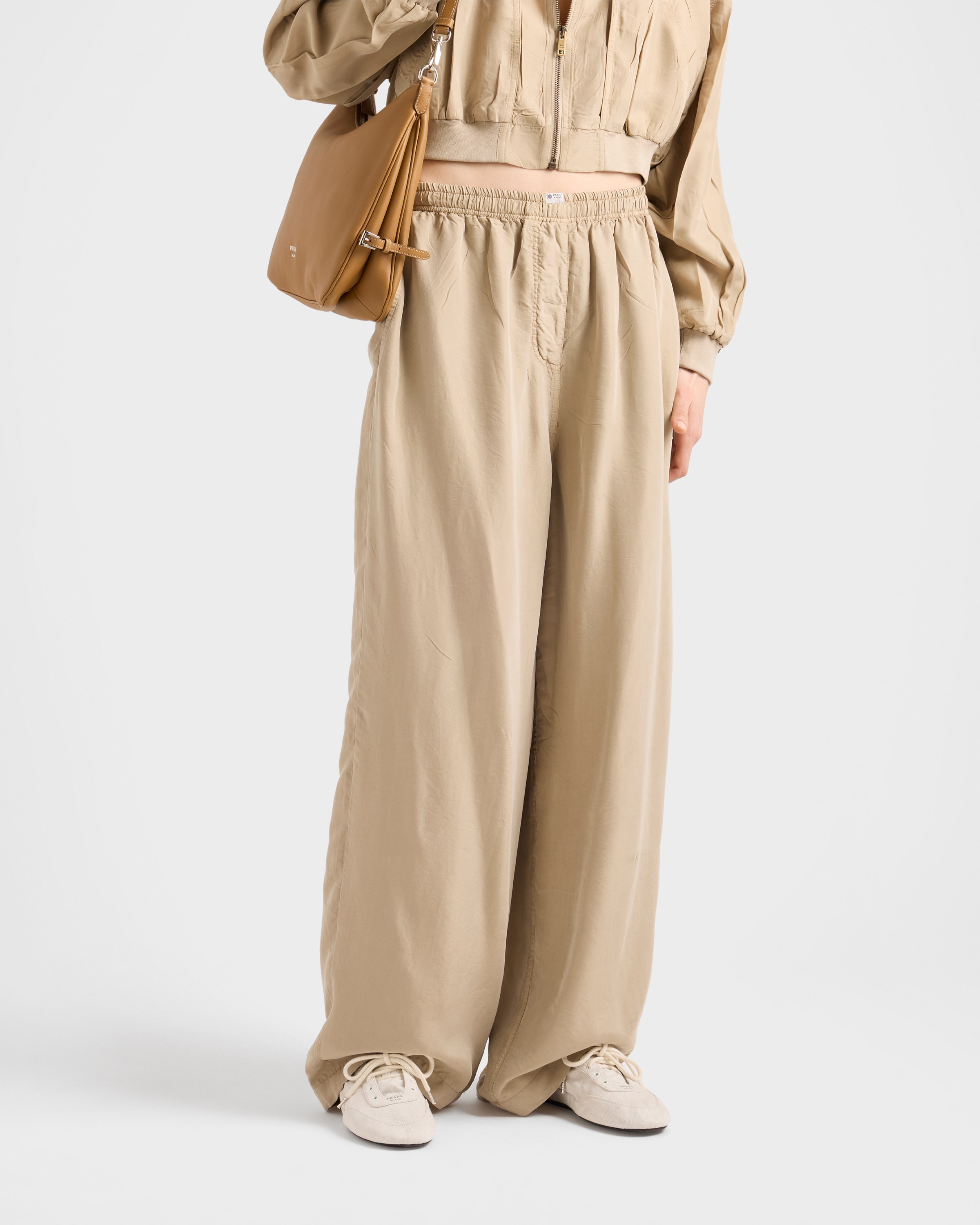 Limestone Old Silk Pants | PRADA - United States