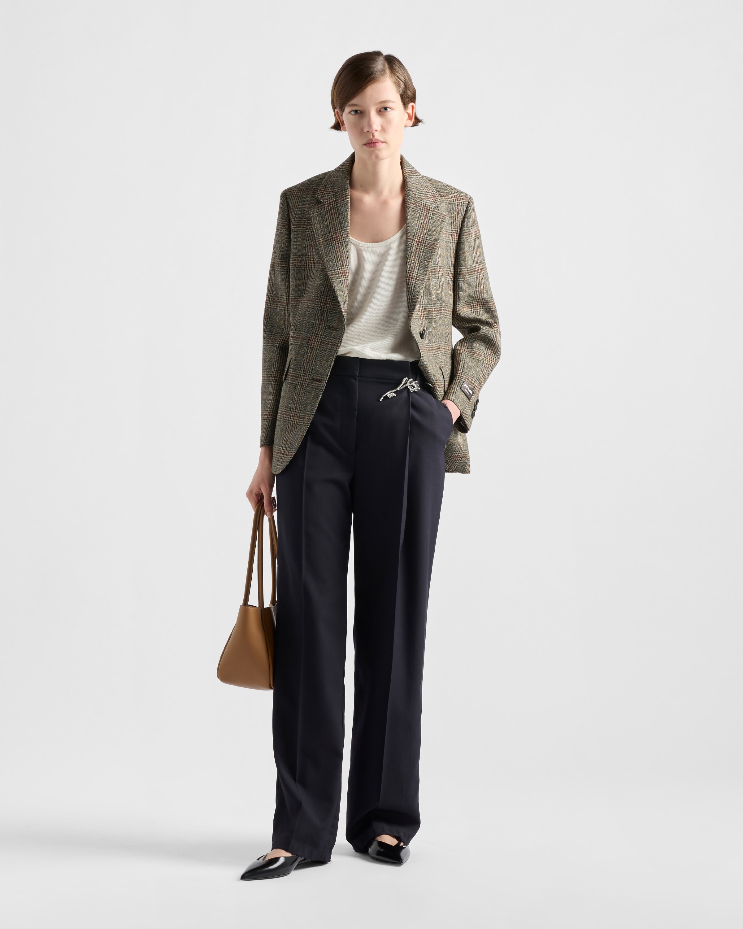 Prada Old-wash Gabardine Pants In Navy