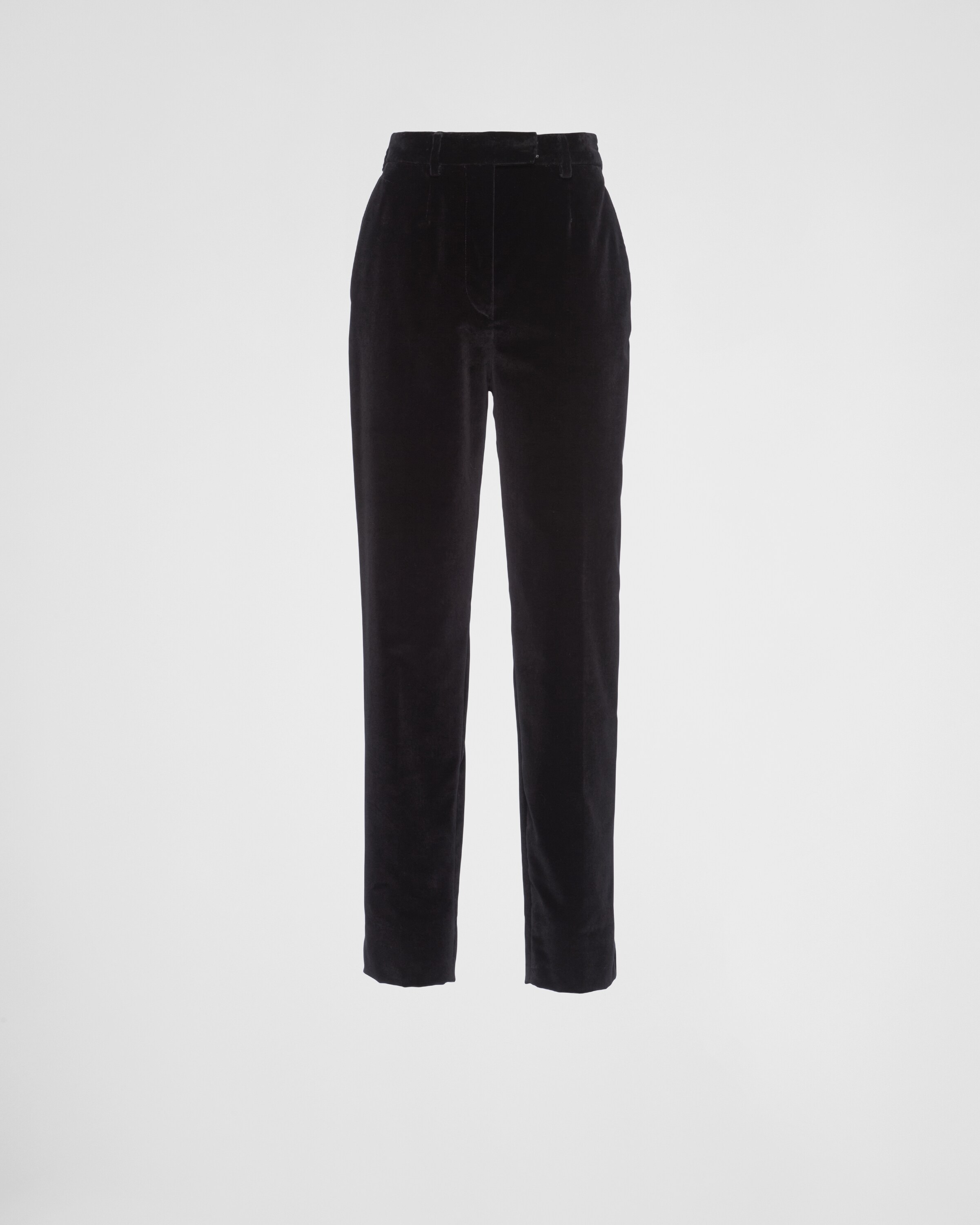 Shop Prada Velvet Pants In Black