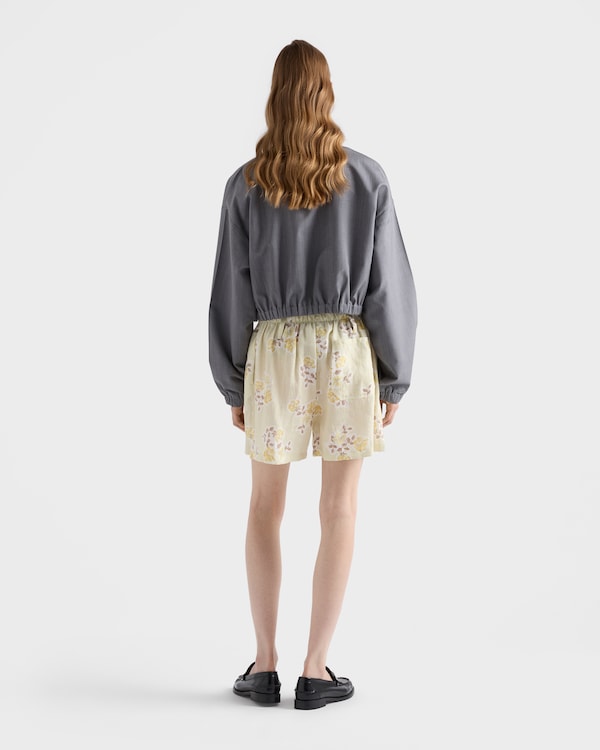Floral print old linen shorts - Vanilla Floral print old linen shorts - Vanilla