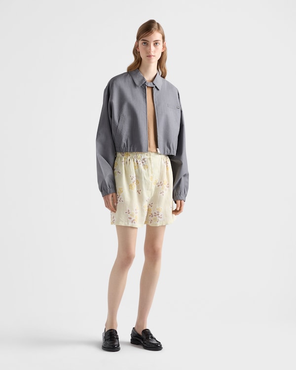 Floral print old linen shorts - Vanilla Floral print old linen shorts - Vanilla