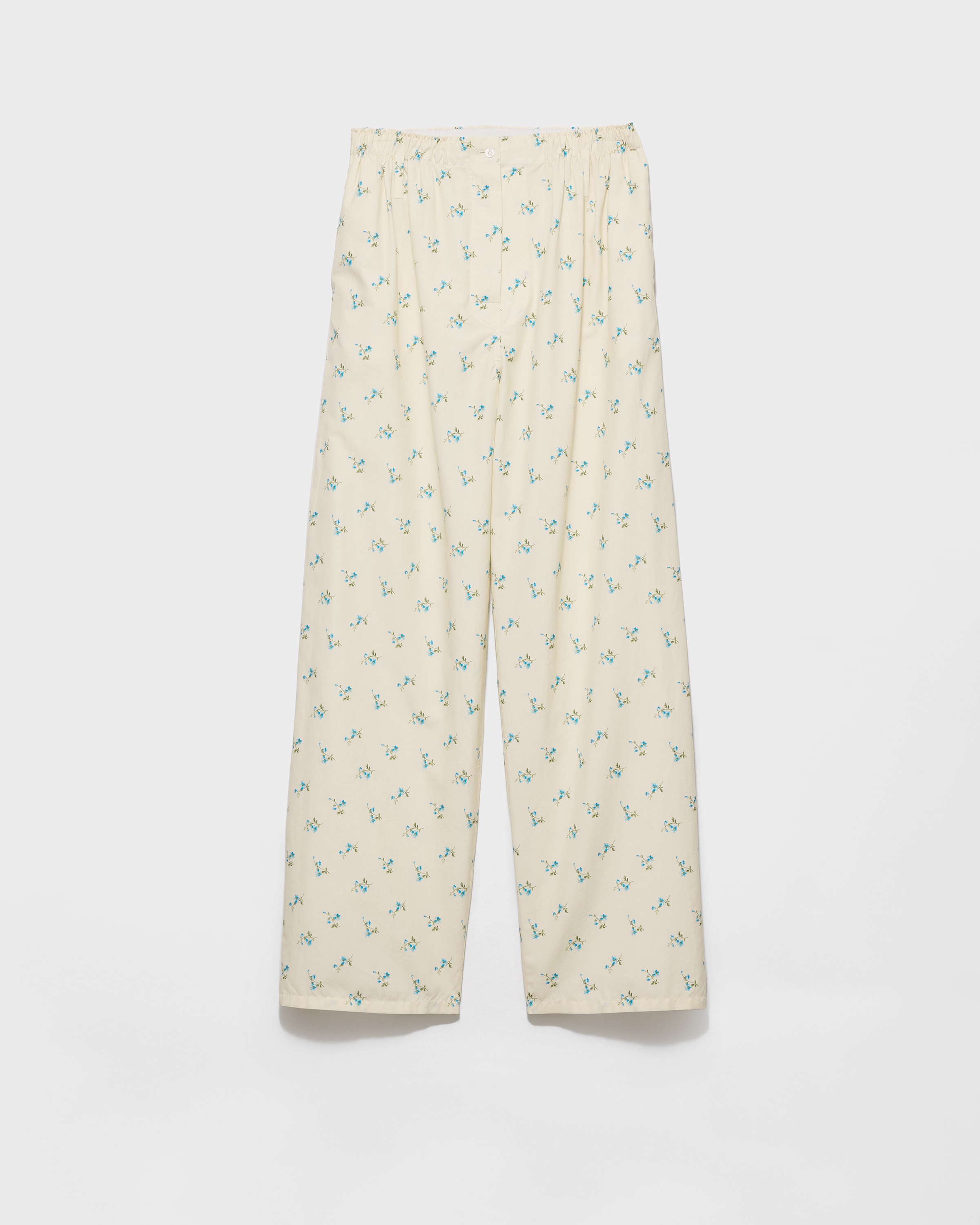 Natural Floral Print Old Canvas Pants | PRADA - United States