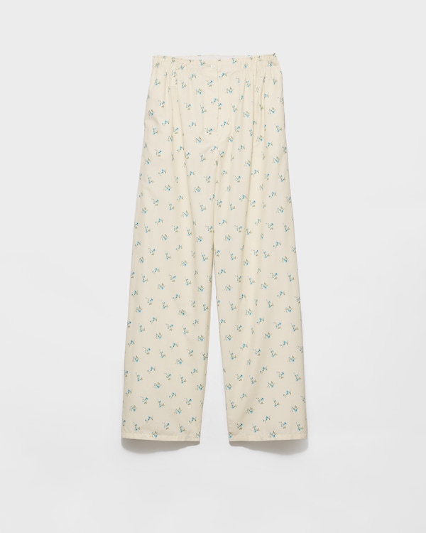 Floral print old canvas pants - Natural Floral print old canvas pants - Natural