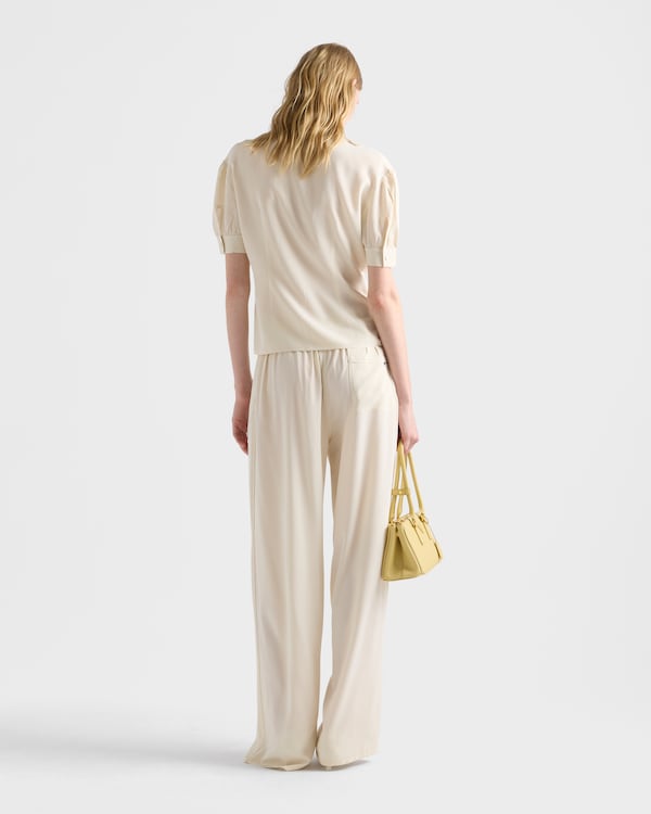 Silk marocain pants - Natural Silk marocain pants - Natural