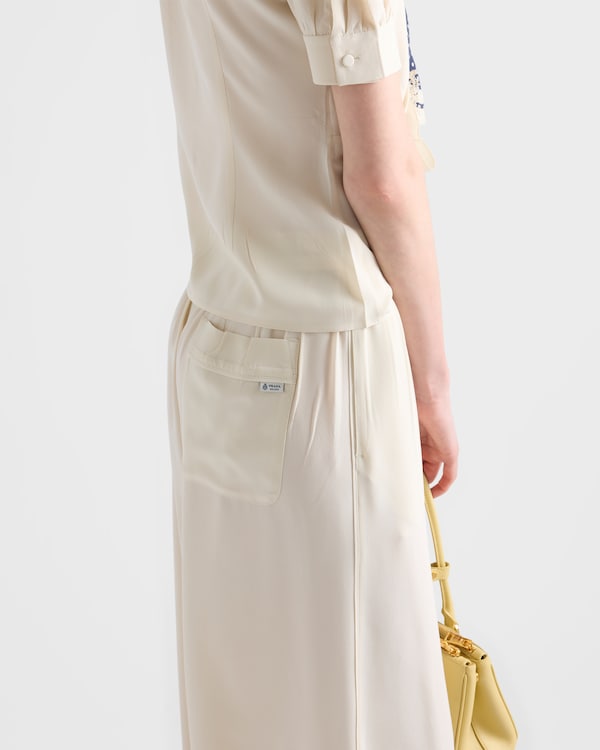 Silk marocain pants - Natural Silk marocain pants - Natural