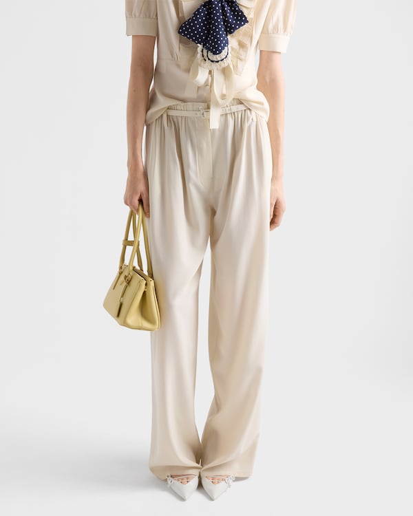Silk marocain pants - Natural Silk marocain pants - Natural