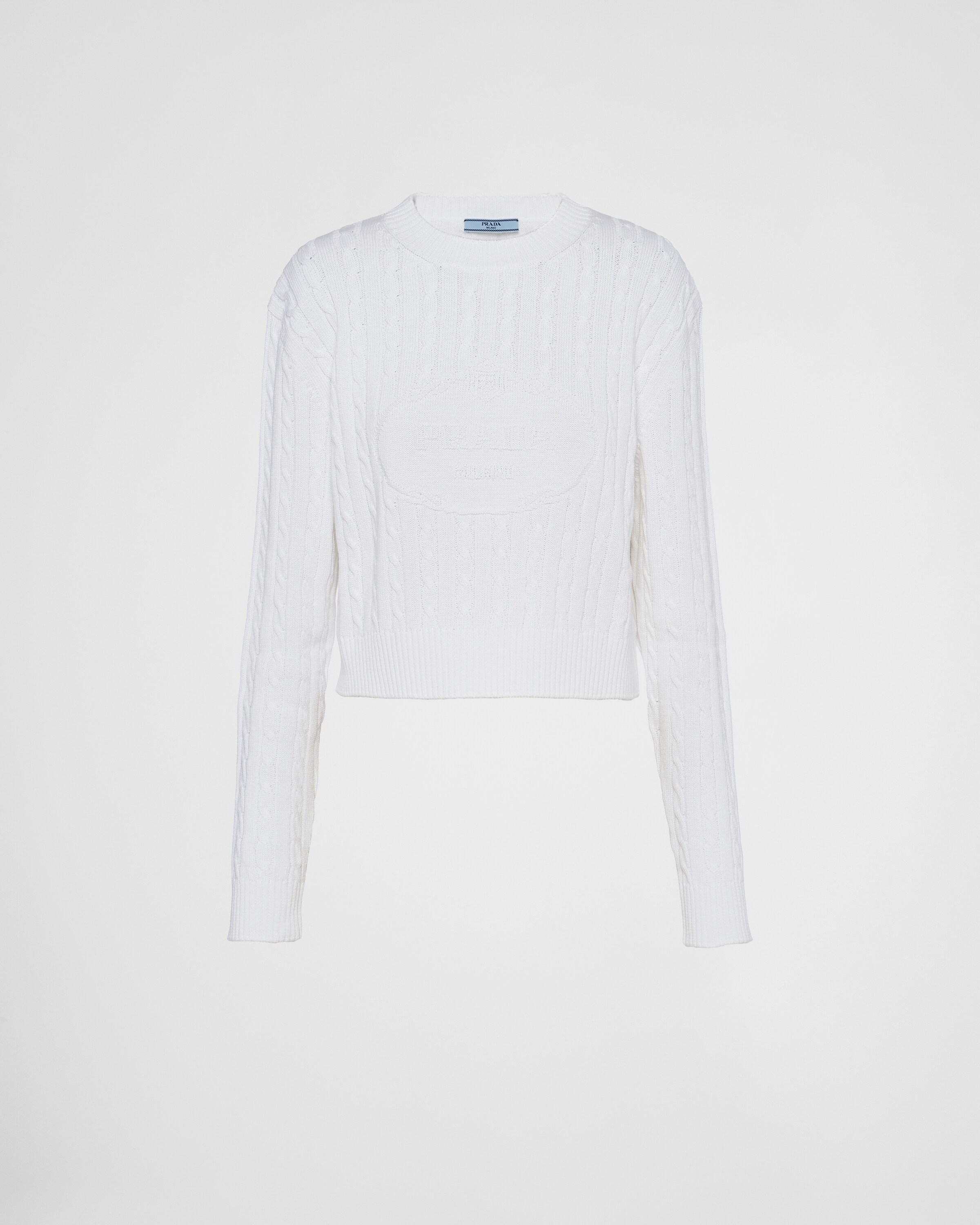 Prada Cotton Crew-neck Jumper In White