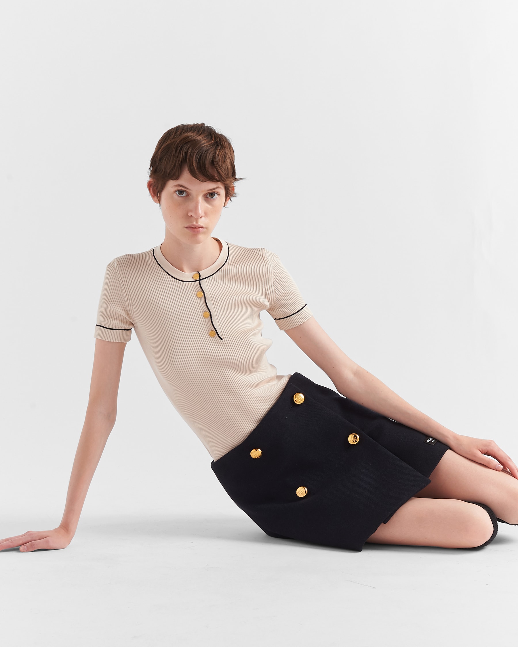 PRADA 25S SHORT-SLEEVE SWEATER 279 main image 1