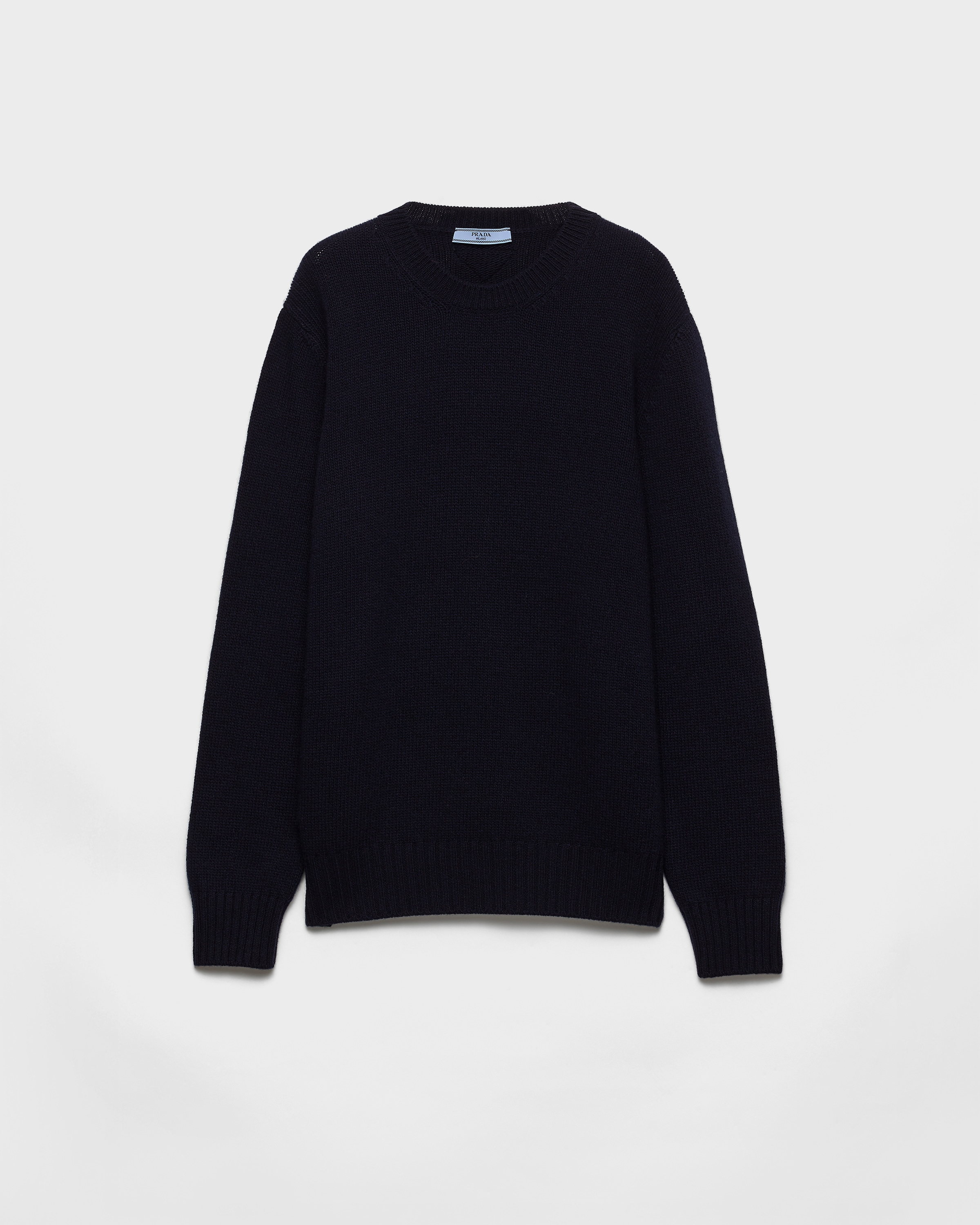 Prada Rundhalspullover Aus Wolle Und Kaschmir In Blue