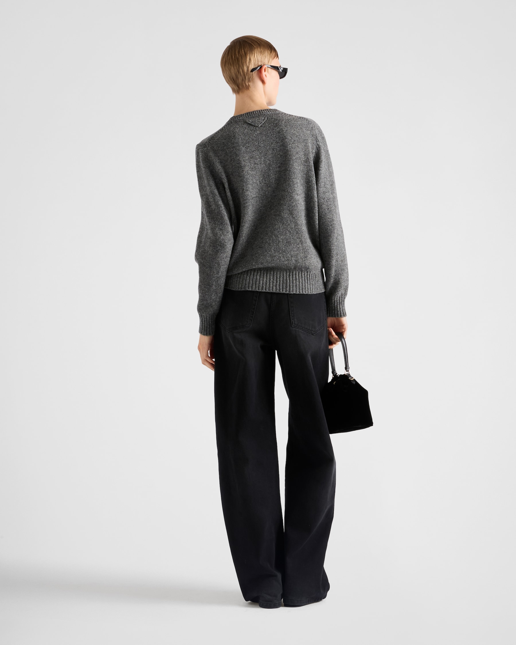 Prada Milano Argyle Luxe Knit V-Neck Sweater – Grey & Navy (S–L)