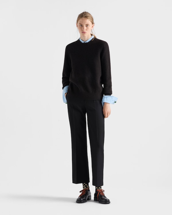 Wool and cashmere crew-neck sweater - Ebony Wool and cashmere crew-neck sweater - Ebony