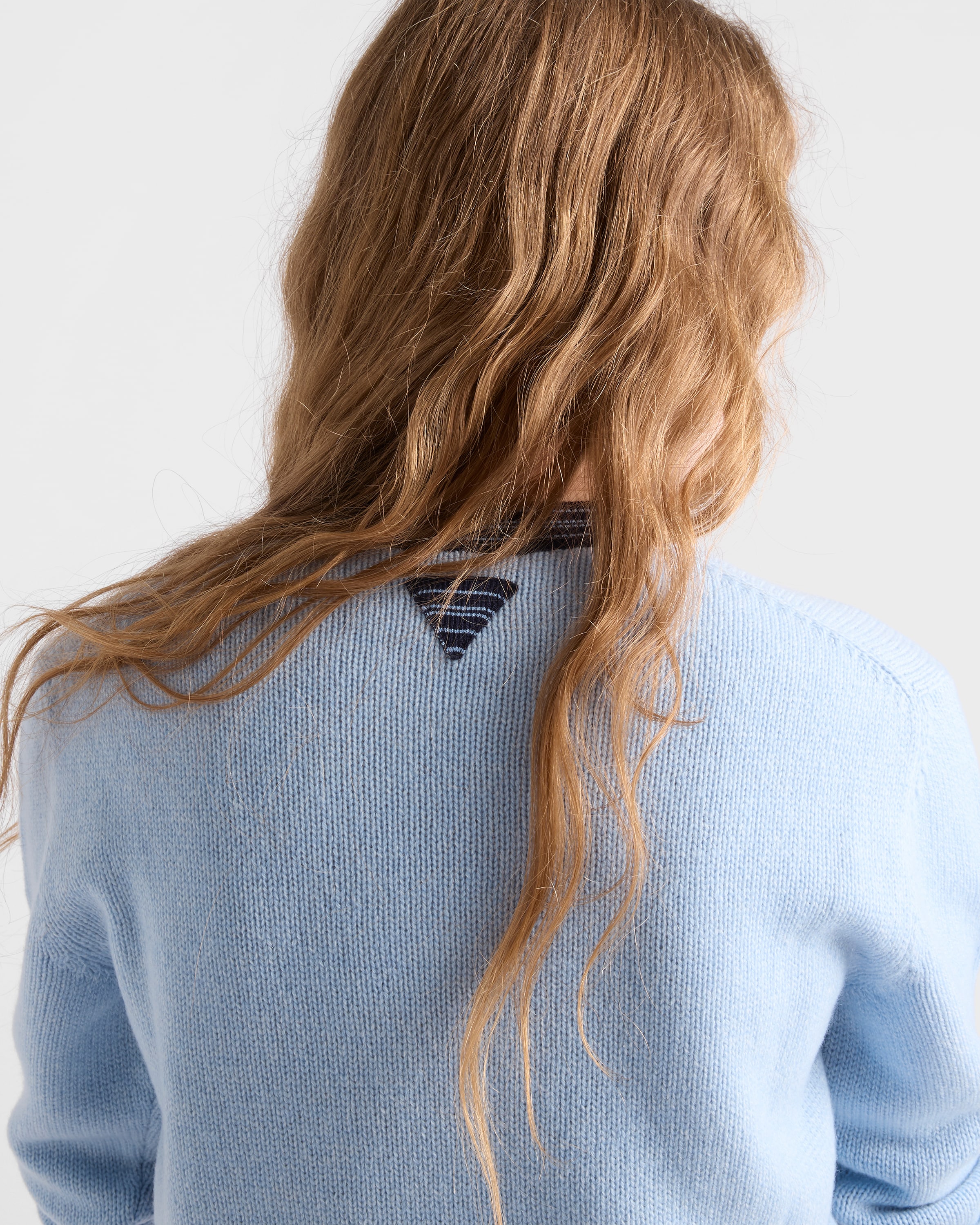 Sapphire Blue Cashmere Crew-neck Sweater | PRADA - United States