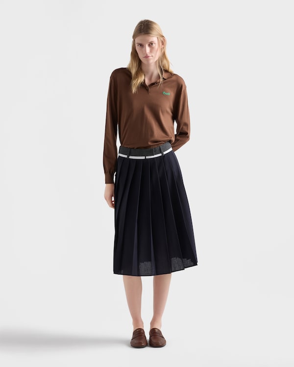 丝质Polo衫 - 烟草/草地 丝质Polo衫 - 烟草/草地