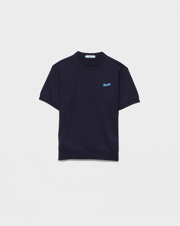 シルク クルーネック セーター - ブルー/ペリウィンクル シルク クルーネック セーター - ブルー/ペリウィンクル