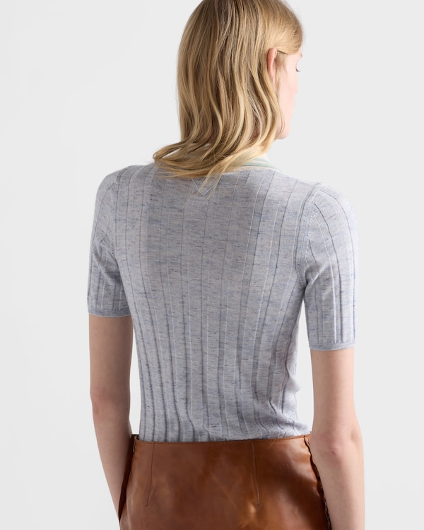 Cashmere, silk and linen polo sweater - Astro Cashmere, silk and linen polo sweater - Astro