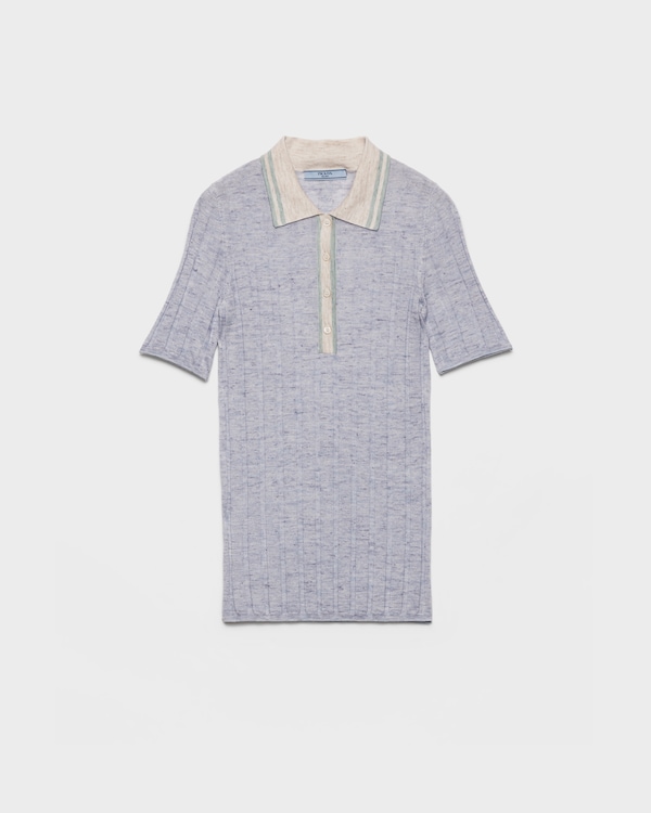 Cashmere, silk and linen polo sweater - Astro Cashmere, silk and linen polo sweater - Astro