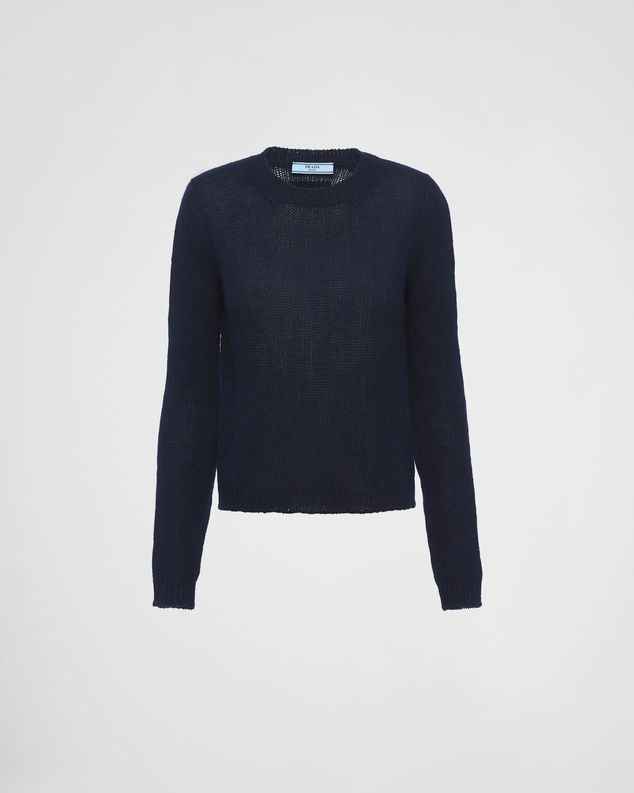 Shop Prada Cashmere Crew-neck Sweater In Navy