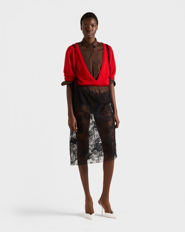 Cashmere V-neck sweater - Red Cashmere V-neck sweater - Red