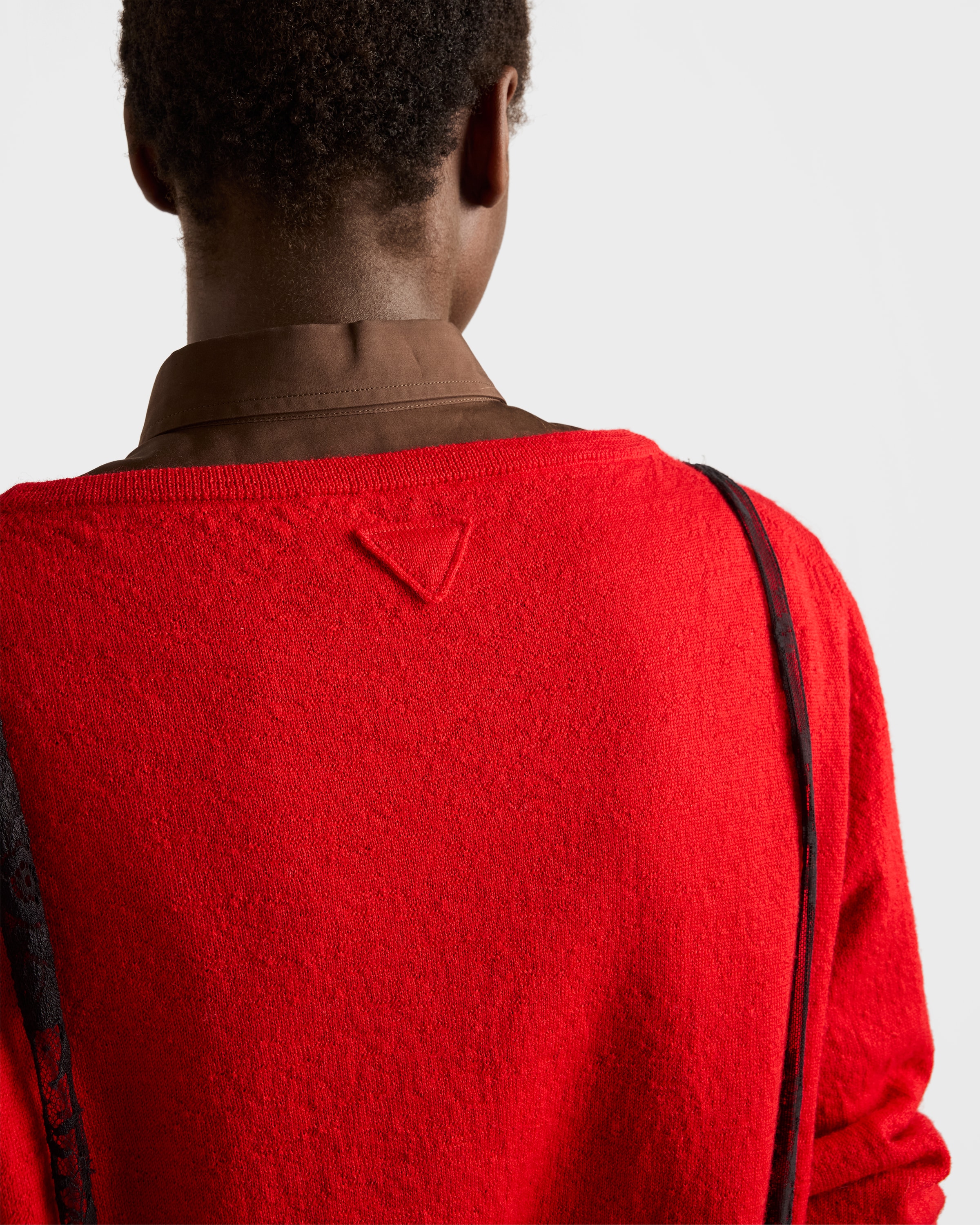 Red Cashmere V-neck Sweater | PRADA - United States