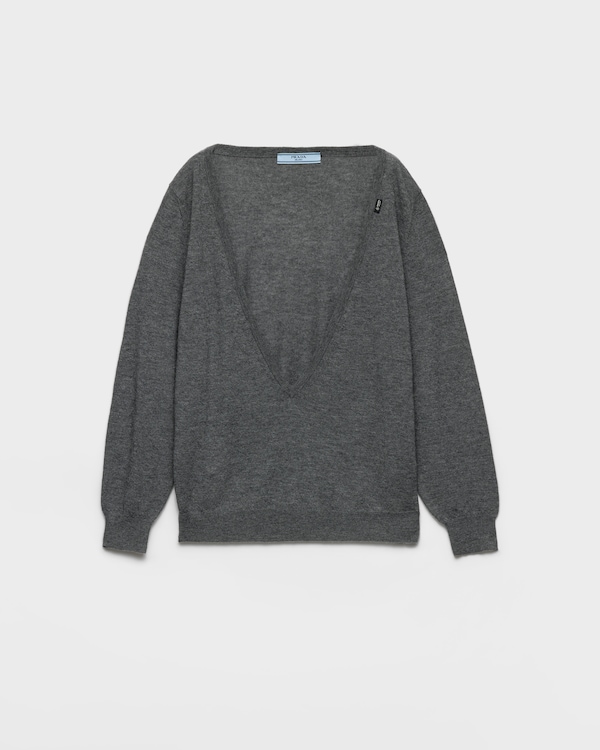 Cashmere V-neck sweater - Slate Gray Cashmere V-neck sweater - Slate Gray