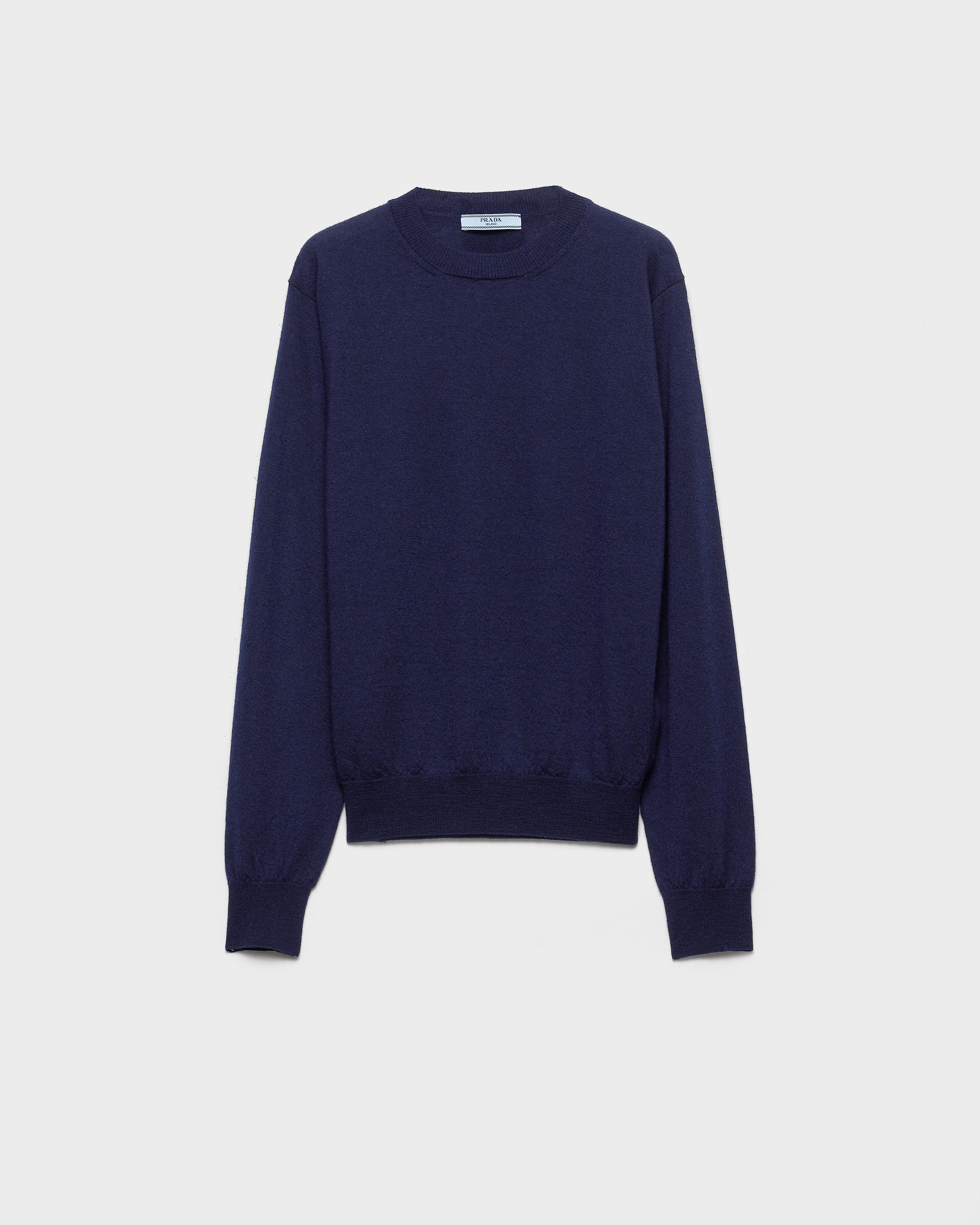 Prada Cashmere Crew-neck Sweater In Blue