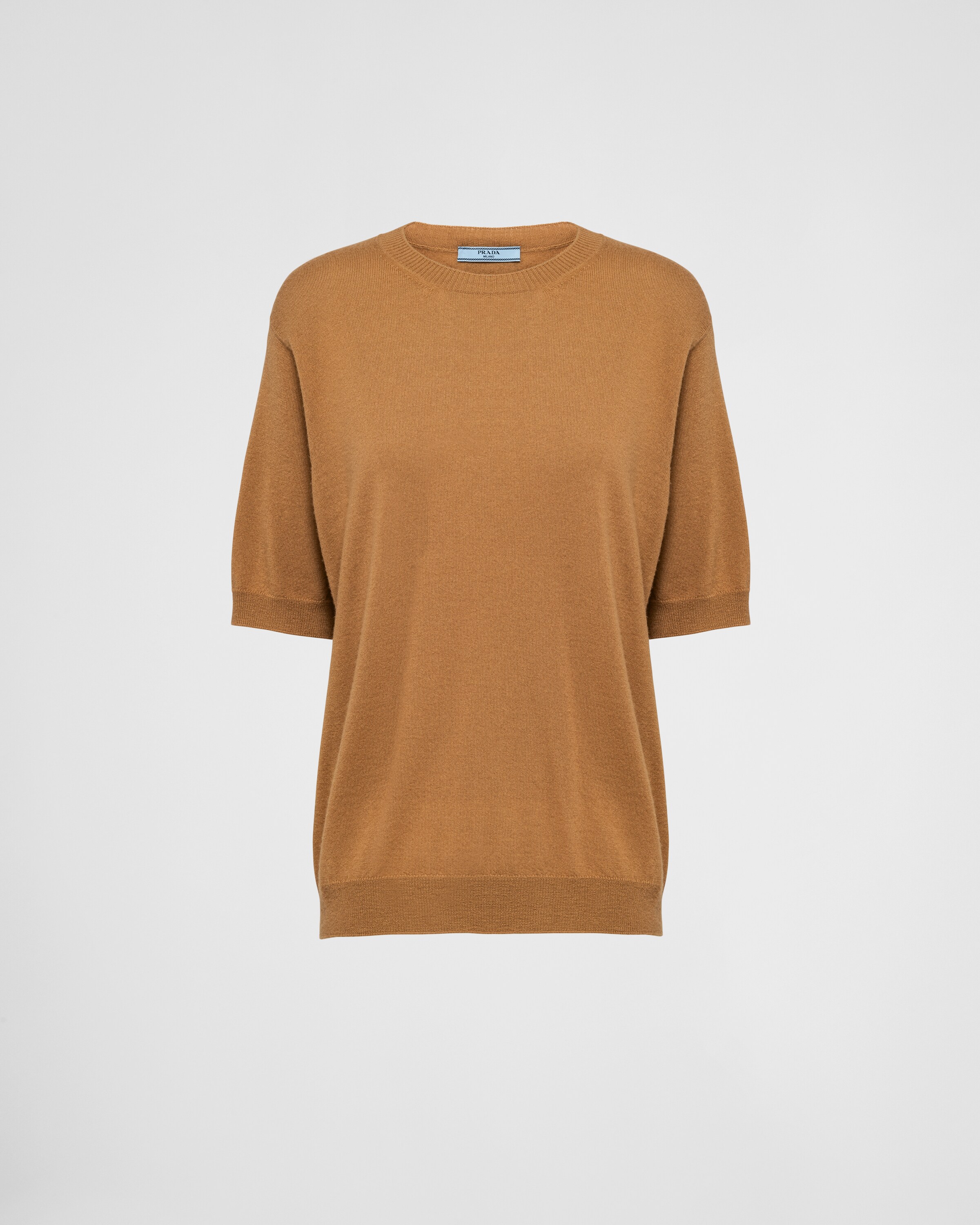 Prada Cashmere Crew-neck Sweater In Cork Beige