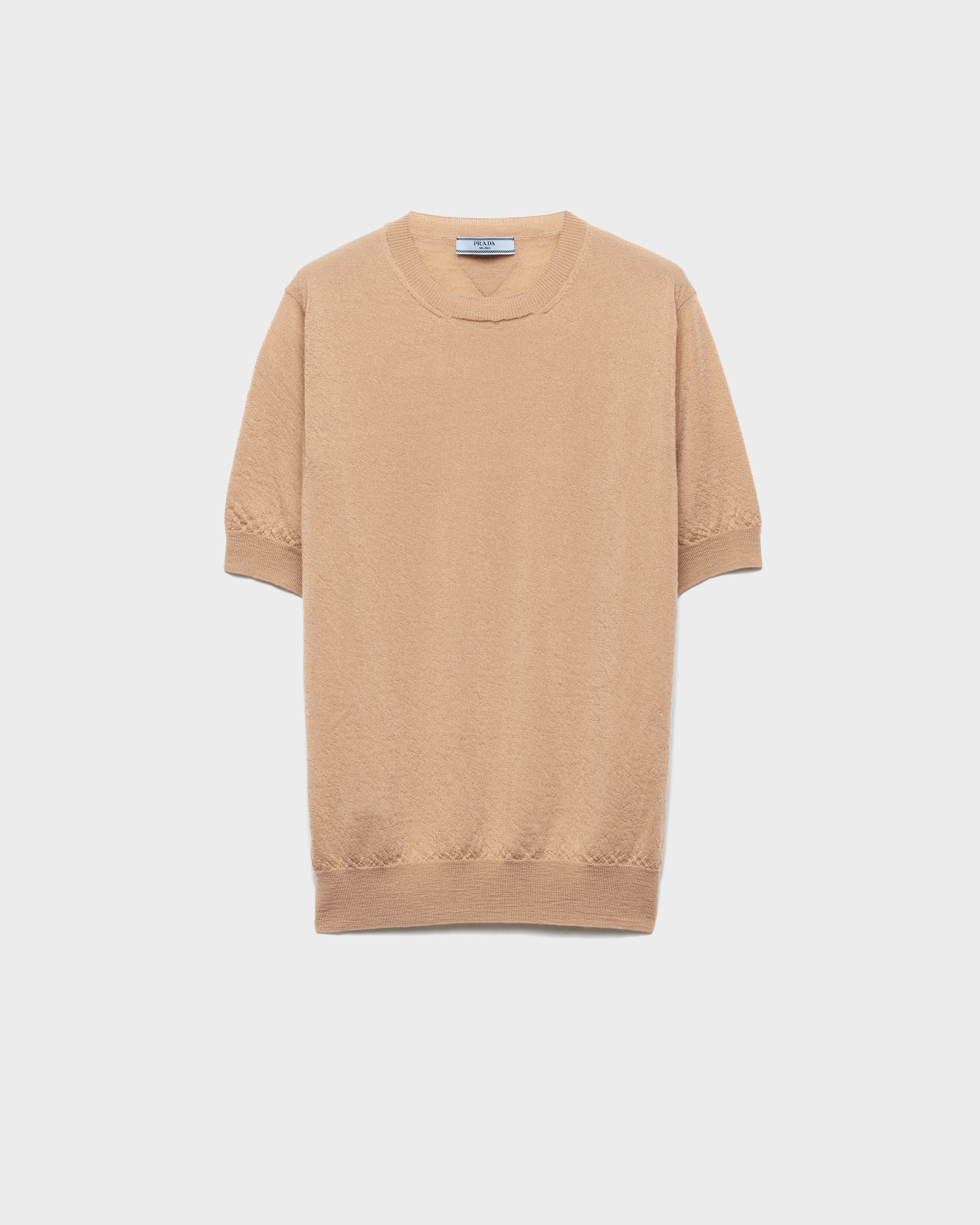 Prada Pull À Col Rond En Cachemire, Femme, Marron Camel, Taille 42