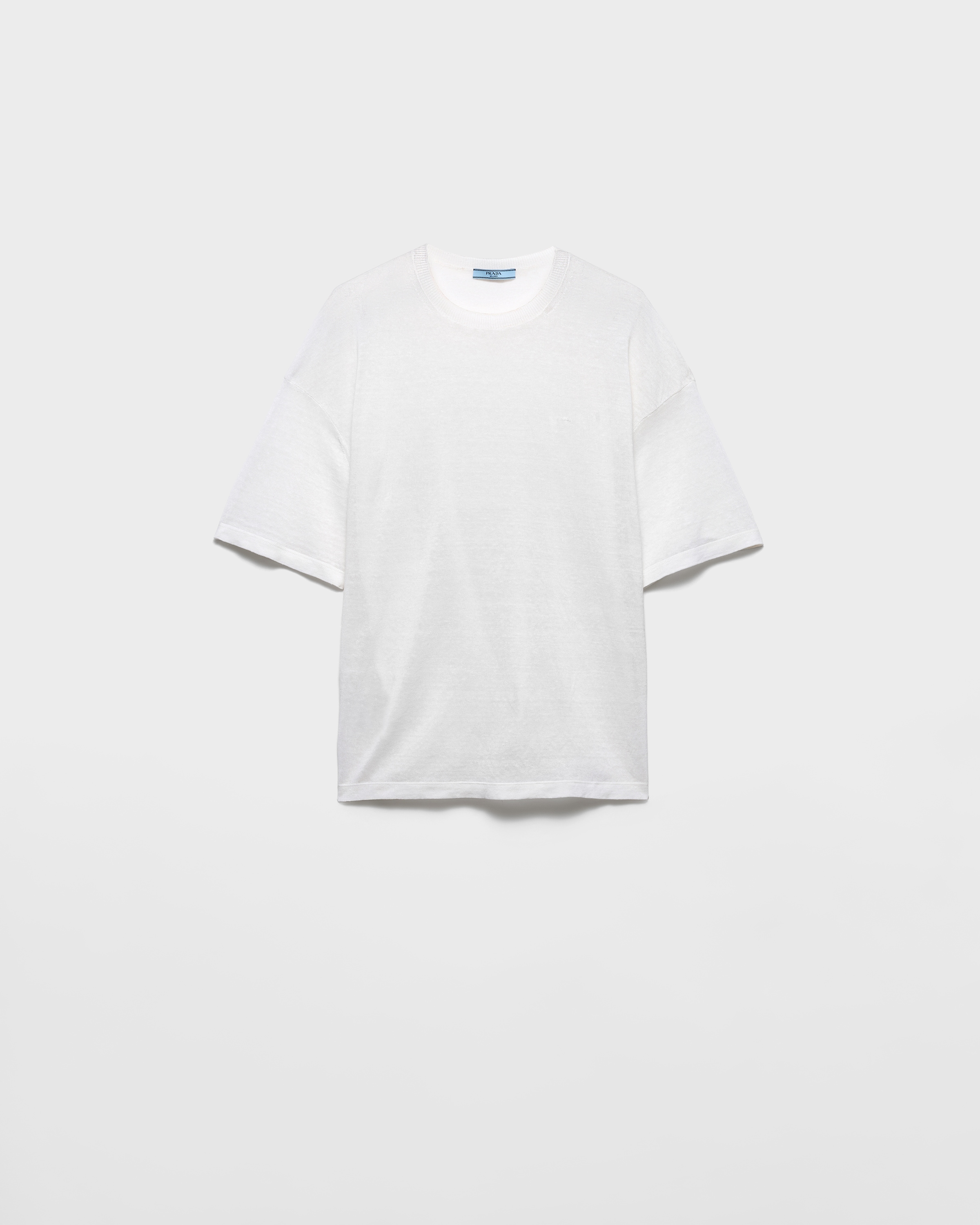 PRADA ホワイト Tシャツ 半袖 ホワイト 半袖 リネン Tシャツ | PRADA - 日本
