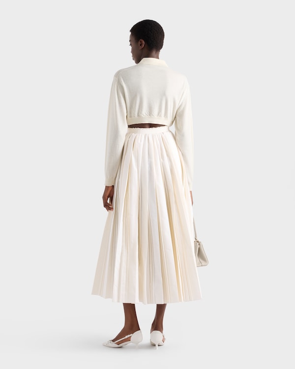 قميص بولو قصير من الكشمير - أبيض قميص بولو قصير من الكشمير - أبيض