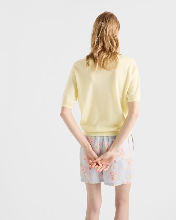 Short-sleeved cashmere T-shirt - Cream Short-sleeved cashmere T-shirt - Cream