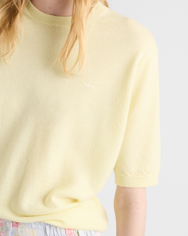 Short-sleeved cashmere T-shirt - Cream Short-sleeved cashmere T-shirt - Cream
