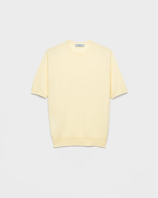 Short-sleeved cashmere T-shirt - Cream Short-sleeved cashmere T-shirt - Cream