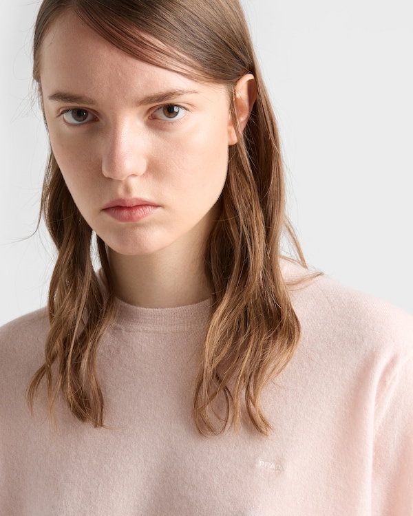 Short-sleeved cashmere T-shirt - Petal Pink Short-sleeved cashmere T-shirt - Petal Pink