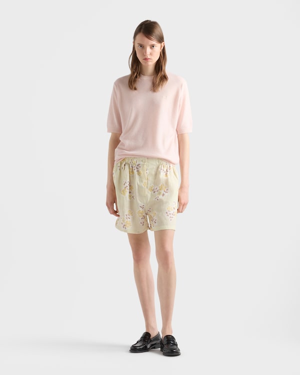 Short-sleeved cashmere T-shirt - Petal Pink Short-sleeved cashmere T-shirt - Petal Pink