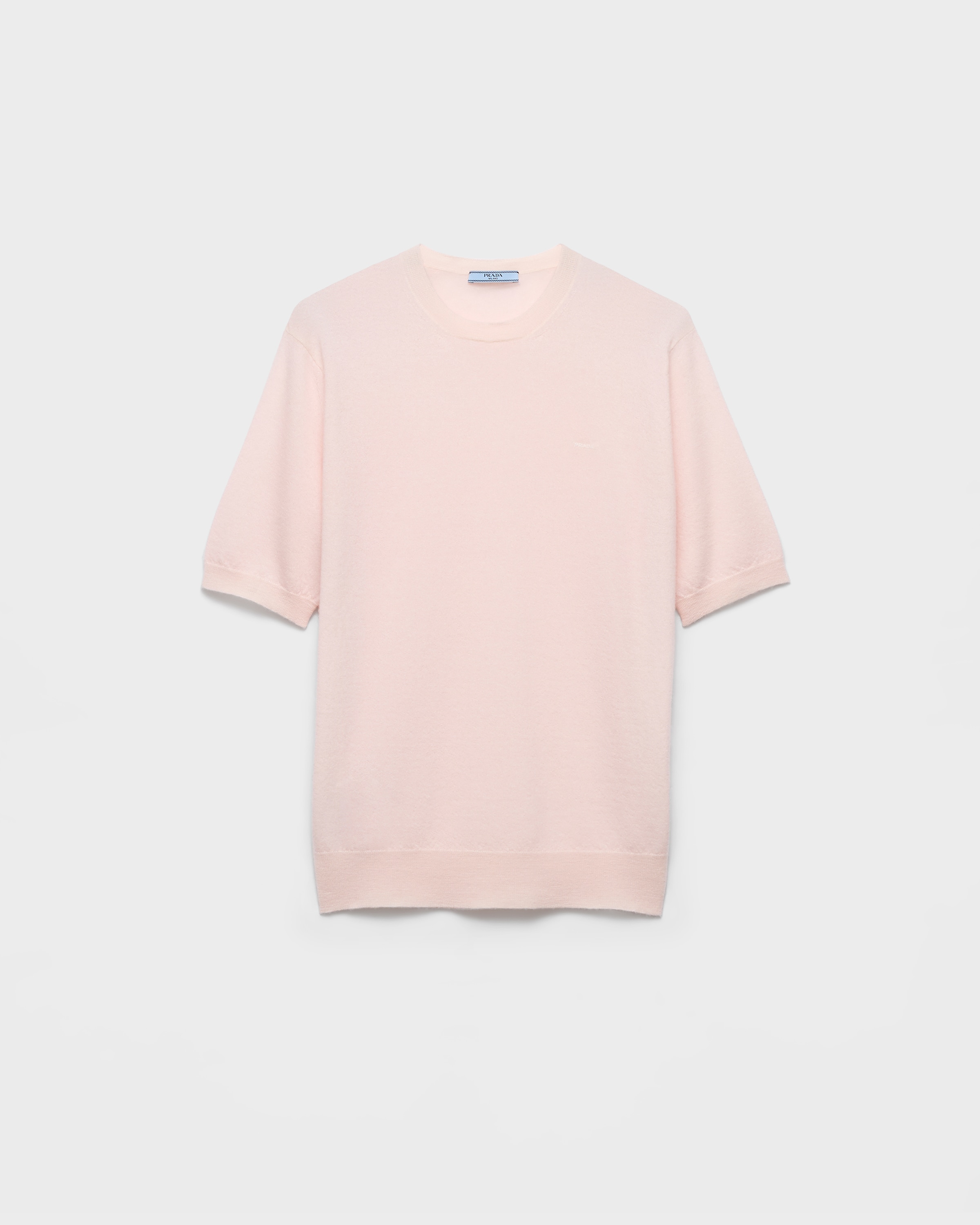 Petal Pink Short-sleeved Cashmere T-shirt | PRADA