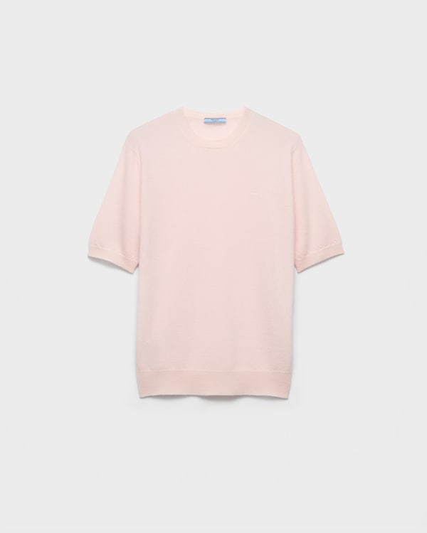 Short-sleeved cashmere T-shirt - Petal Pink Short-sleeved cashmere T-shirt - Petal Pink