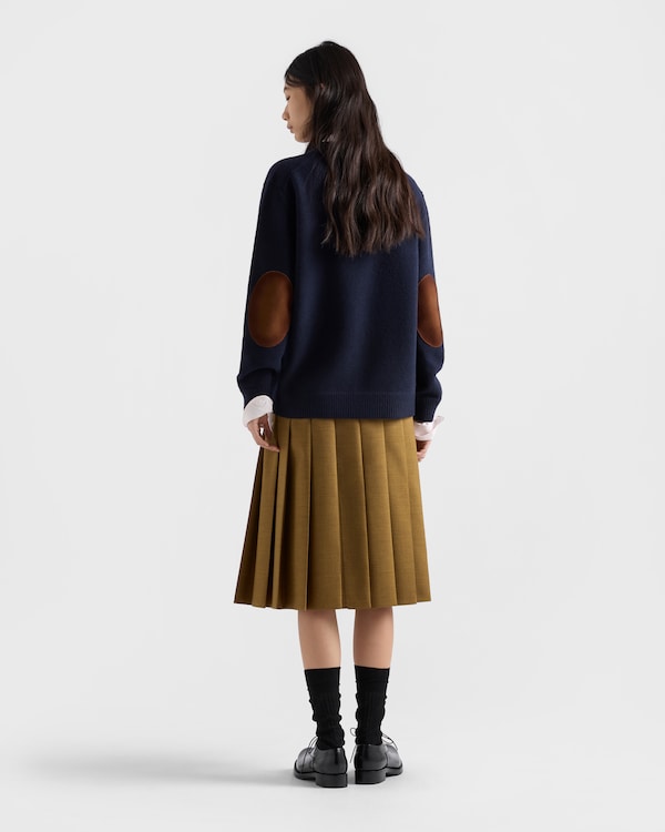 Wool and suede sweater - Azul Wool and suede sweater - Azul