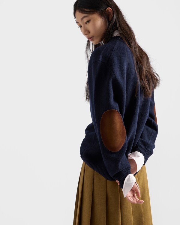 Wool and suede sweater - Azul Wool and suede sweater - Azul