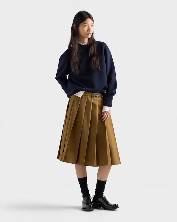 Wool and suede sweater - Azul Wool and suede sweater - Azul