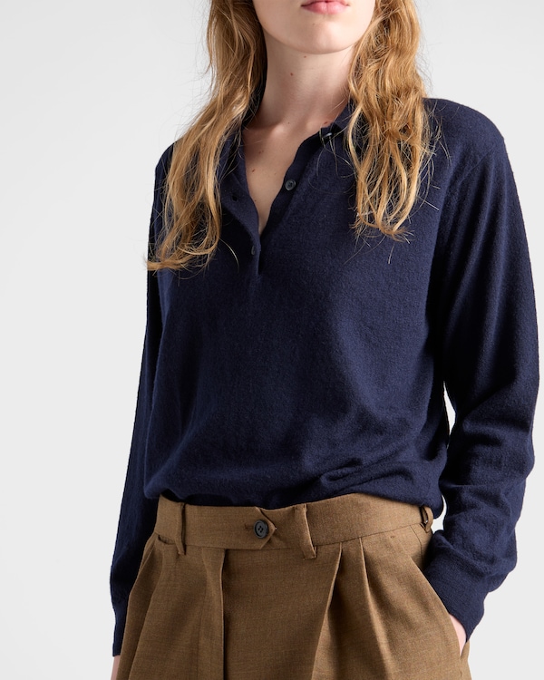 Cashmere polo sweater - Navy Cashmere polo sweater - Navy