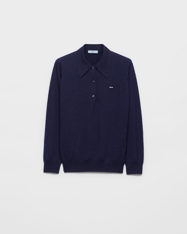Cashmere polo sweater - Navy Cashmere polo sweater - Navy