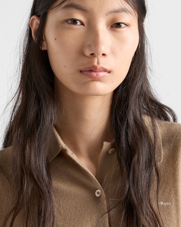 Cashmere polo sweater - Camel Brown Cashmere polo sweater - Camel Brown