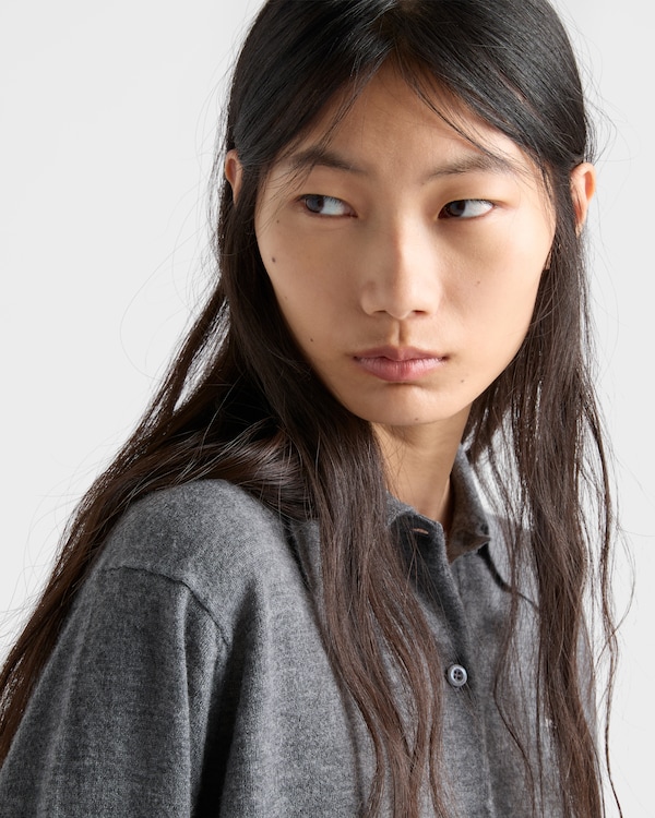 Cashmere polo sweater - Slate Gray Cashmere polo sweater - Slate Gray