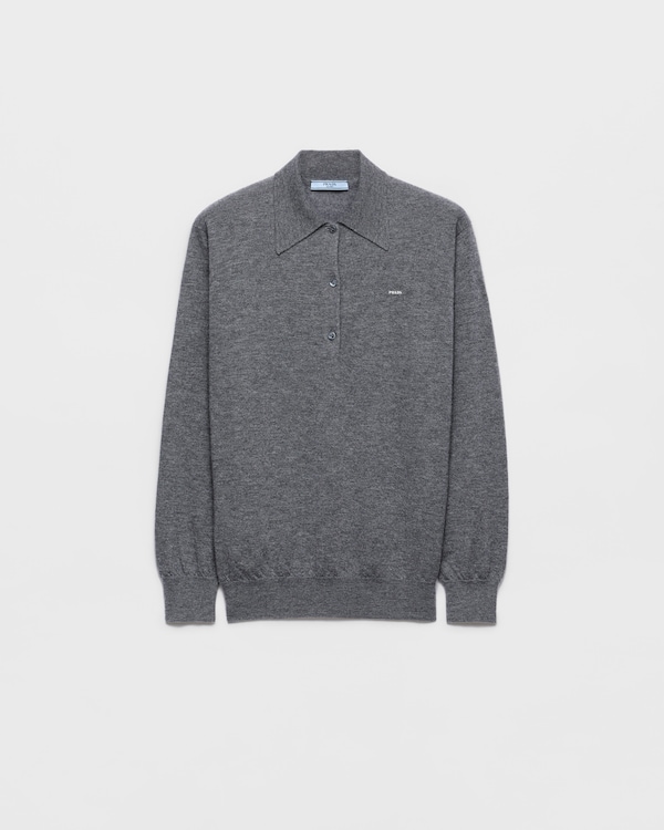 Cashmere polo sweater - Slate Gray Cashmere polo sweater - Slate Gray